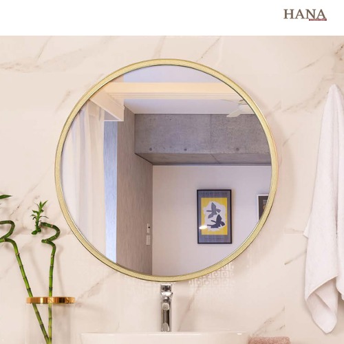 하나바스 사출원형거울 600X600 욕실거울 인테리어 컬러프레임 화이트 블랙 골드 은메탈