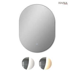하나바스 LED양타원형거울 터치식 열선기능 주광색 전구색  욕실거울 인테리어거울