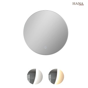 하나바스 LED원형거울 터치식 열선기능 주광색 전구색  욕실거울 인테리어거울