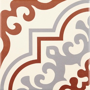 레그노패턴타일/패턴타일 REP-35 (200*200)[TAJ MAHAL RED/타지마할 레드]바닥타일/북유럽타일/카페인테리어/주방타일/포인트타일/욕실타일/벽타일