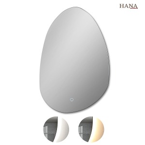 하나바스 LED스톤형거울 터치식 열선기능 주광색 전구색  욕실거울 인테리어거울