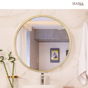 하나바스 사출원형거울 600X600 욕실거울 인테리어 컬러프레임 화이트 블랙 골드 은메탈